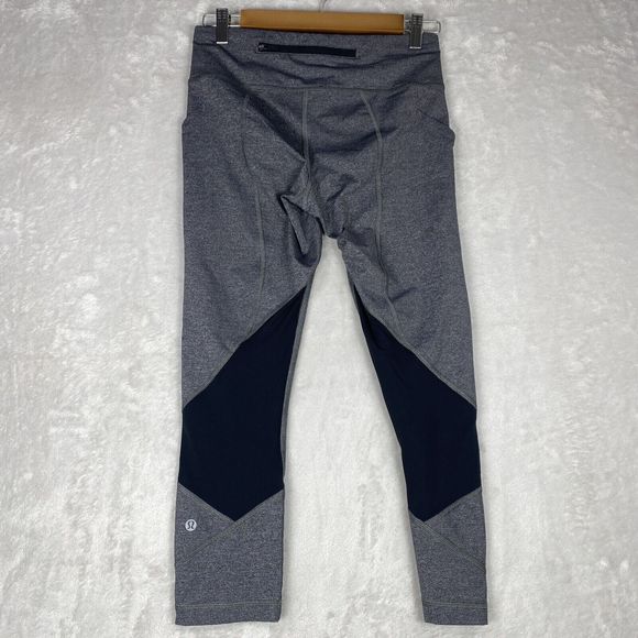 Lululemon Pace Rival Crop 22" Heathered Black Size 6 - Picture 5 of 12